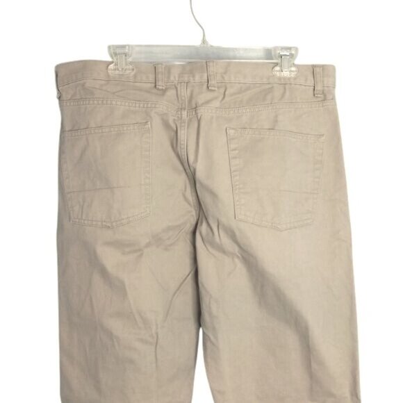 Chaps 36x34 Twill Pants Mens Hudson Tan 5 Pocket 100% Cotton Sri Lanka - Picture 8 of 15